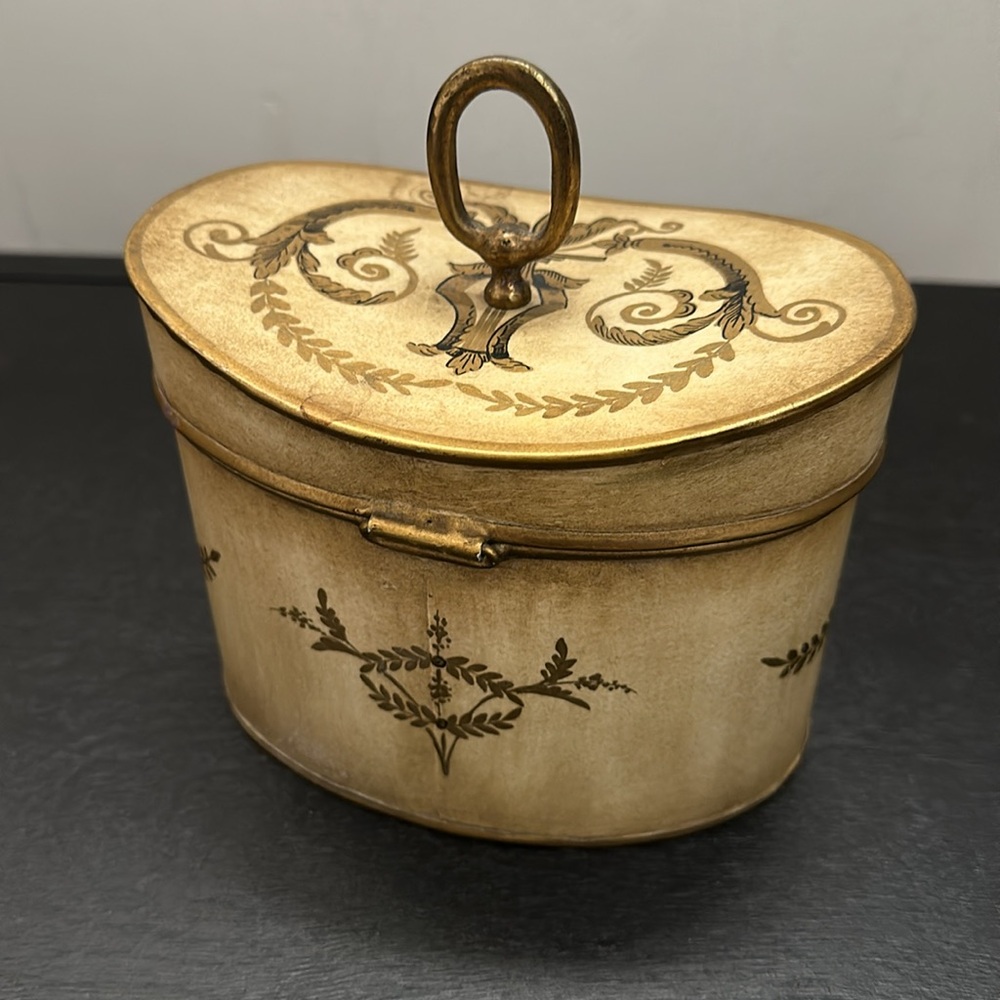 Vintage Gold and Brown Decorative Box Made in France - Picture 4 of 6